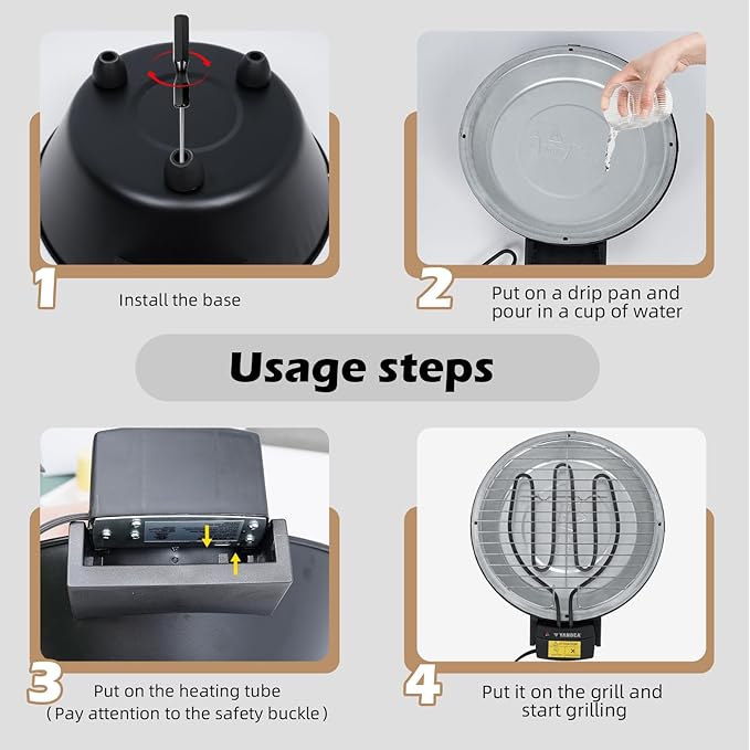 Electric Grill Outdoor Indoor Cooking,Smokeless BBQ,Portable Removeable Grill, (YD330)