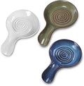 JINIHFW Spoon Rest for Kitchen, Ceramic Spoon Holder for Stove Top, Cooking Spoon Holder,Kitchen Spoon Rest,Heat Resistant Utensil Rest for Countertop, Dishwasher Safe, 3 Pack