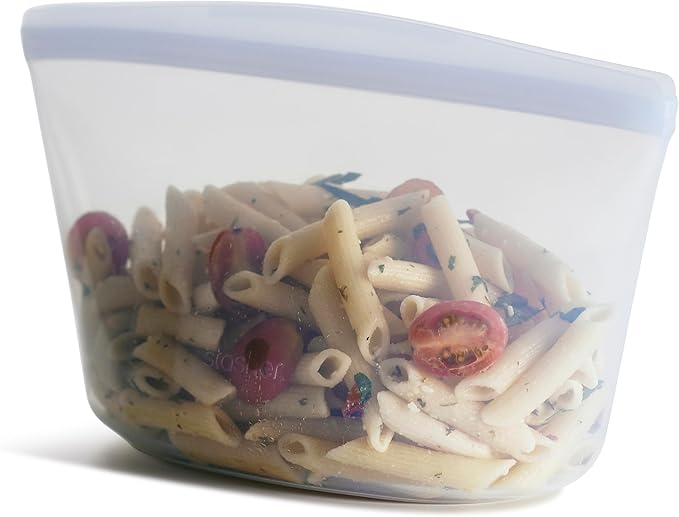 Stasher Silicone Reusable Storage Bag, 6-Cup Bowl, Reusable Freezer Bags, Microwave, Dishwasher, Oven Safe, Sous Vide, Premium Lunch Container, Eco Friendly, Food-safe Silicone Snack Bag, 48 oz, Clear | Reusable Food Bag