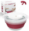 COOK WITH COLOR Collapsible Salad Spinner - 4 QT Space Saving Lettuce Dryer with Folding Collapsible Colander Great for Washing and Drying Fruit and Vegetables (Rose)