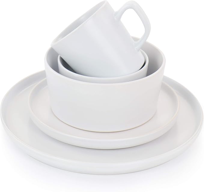 Elama Luxmatte Contemporary Dinnerware Set (1, White)