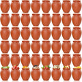 FirstGift 48 Pcs Natural Cantaritos De Barro 3oz - Unpainted Mexican Clay Shot Glasses for Tequila & DIY, Handmade Terracotta Cups for Taco Tuesday, Large Fiesta Party & Crafts