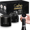 GOCHA | Champagne Stoppers With Vacuum Built-in | 1.5 inch Silicone Twist Top Wine Stopper | Reusable, Leak Proof (1 Wine + 1 Champagne Cork Stopper) | (Pack of 2)
