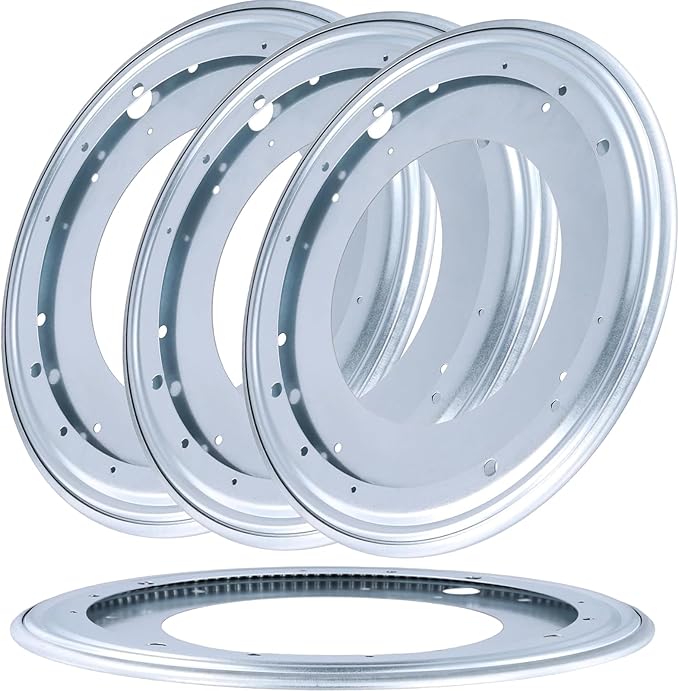 4 PCS 12 Inch Lazy Susan Turntable Hardware,360°Rotating Swivel Plate,5/16 Thick Turntable Bearing Plate, Round Lazy Susan Rotating Hardware for Table
