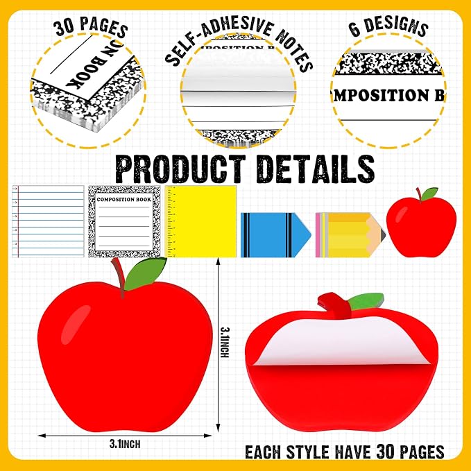 Honeydak 12 Set Back to School Teacher Gift Bulk Teachers Appreciation Gifts in Bulk Teacher Tumbler Cute Composition Notebook Sticky Note Ballpoint Pen for First Day of School Gift