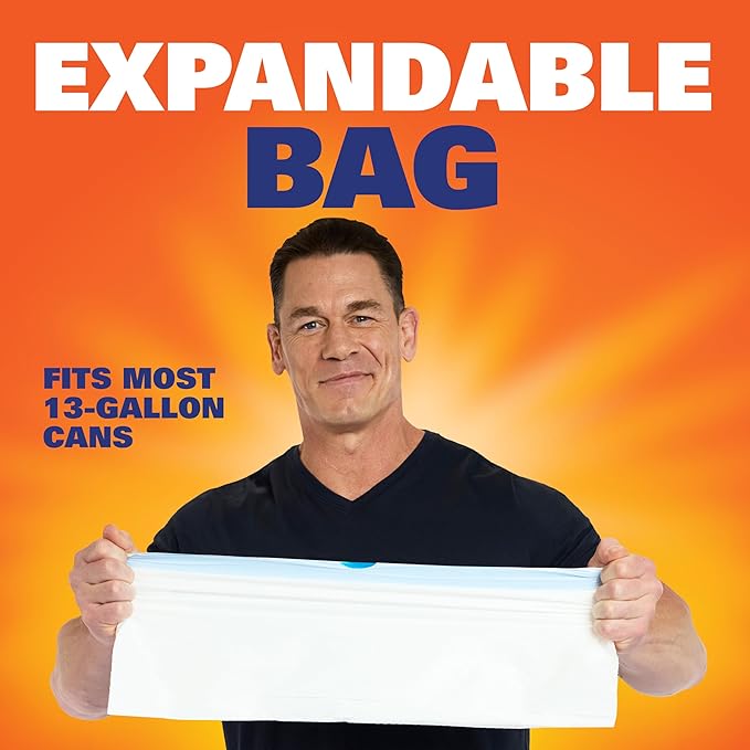 Hefty Ultra Strong 13 Gallon Trash Bags, Tall Kitchen Trash Bag's 13 Gallon Size, Resist Leaks, Punctures, and Rips, Continuous Odor Control, White, Fabuloso Watermelon Scent, 80 Bag's (Pack of 3)