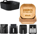 LYHOLKEER 8.8inch Square Reusable Silicone Air Fryer Liners for 5-8QT,200Pcs 8IN Air Fryer Liners Disposable Parchment Paper for 5-8QT