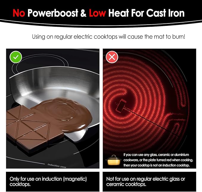 KitchenRaku Large Induction Cooktop Protector Mat, (Magnetic) Electric Stove Burner Covers Antiscratch as Glass Top Stove Cover or Electric Stove Top (Monochromatic Black，24x20.8 Inch)