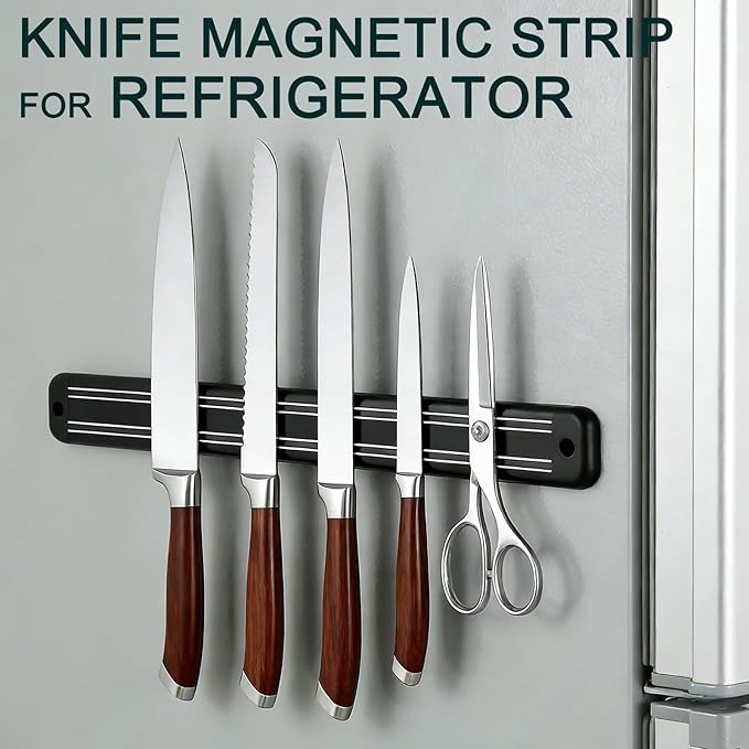 Magnetic Knife Strips（13 Inch Length),Magnetic Knife Holder for Wall/Refrigerator,Magnetic Knife Bar with Multi-Purpose Functionality as a Knife Holder, Knife Strip, Magnetic Tool Organizer