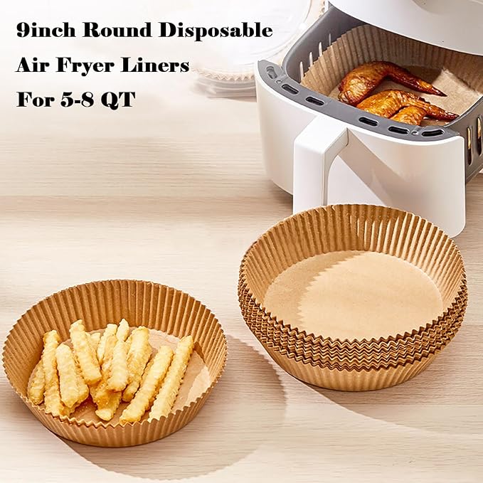 160Pcs Loaf Pan Liners 9x5 Inch+200PCS 9 Inch Round Air Fryer Liners for 5-8QT Air fryer