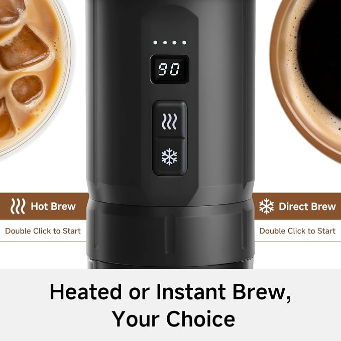 HIBREW H4C Ultra - Portable Electric Espresso Maker, 51mm Bottomless Professional Coffee Maker, USB-C Rechargeable for Ground Coffee,Compact for Camping and Travel,with Foldable Holder & Carrying Case