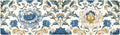 2 in 1 Table Runner Trivet for Hot Pots and Pans Heat Resistant Non Slip Waterproof 39 x 12 Inch Decorative Table Protector for Kitchen Countertop Royal Floral Blue and Yellow Tile