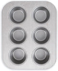 USA Pan Nonstick Toaster Oven 6 Cup Muffin Pan, Aluminized Steel (Pack of 6)