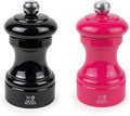 Peugeot Bistro Pepper and Salt Mill Set, 4in - French Design with Adjustable Grinding Precision, Beechwood & Stainless Steel, Enhance Flavors - Durable Cooking Tools (Black/Pink)