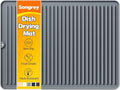 Songrey 24" x 18" Silicone Dish Drying Mat, Kitchen Counter Drying Pad for Sink Dishes or Under Rack, Multi-Use as Heat Resistant Trivet, Coffee Bar Mat