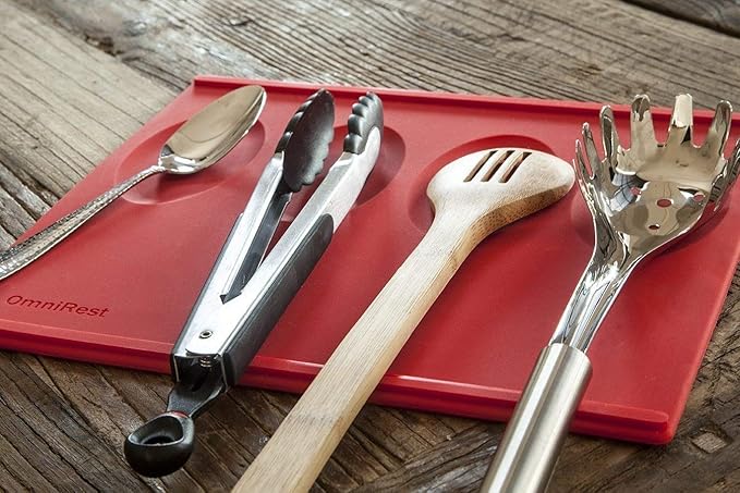 OmniRest Silicone Kitchen Spoon Rest, Multiple Spoon Rest, Pot Holder, Trivet, Extra Thick Silicone, Easy to Clean
