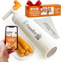 KneadEat Churro Maker Kit with Booster-powered Handle. Churrera and Piping Bag Churros Filler. Easy QR-Recipe to Prepare and Fill Your Own Churros at Home - KneadEat Cookie press - Churro press.
