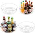 GUZON 4 Pack Lazy Susan Organizer for Cabinet, Upgraded 11.5" Clear Turntable Organizer with Handles and Raised Edge, Lazy Susan for Table Top, Pantry Organizers and Storage for Kitchen, Refrigerator