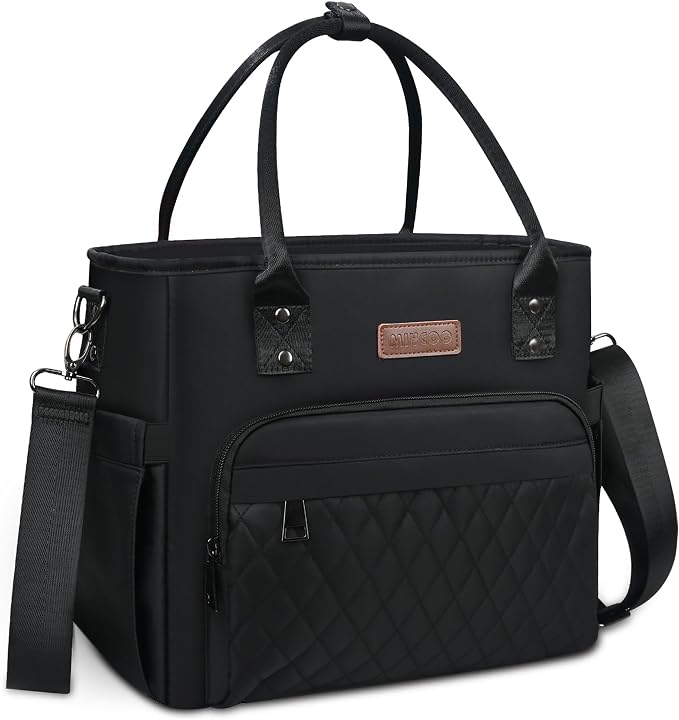 MIYCOO Lunch Bag Lunch Box Women - Leakproof Insulated Lunch Cooler Bag for Men Women - Large Lunch Tote Bags Adults, Black