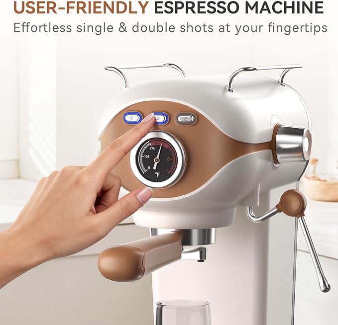 XIXUBX Espresso Machine 20 Bar, Professional Coffee Machine with Milk Frother Steam Wand, Compact Latte Cappuccino Maker for Home, PID Temp Control Espresso Maker, Coffee Maker Small