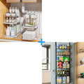 Delamu 2 Sets 3-Tier Bathroom Organizer and Adjustable 6-Tier Metal Over the Door Pantry Organizer
