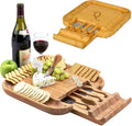 Picnic at Ascot Personalized Monogrammed Engraved Bamboo Cutting Board for Cheese & Charcuterie with Knife Set & Cheese Markers- Designed & Quality Checked in USA