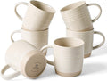 famiware Coffee Mugs Set of 6, 13 oz Mug Set, Ceramic Cup Set with Handle for Coffee, Tea, Cocoa, Milk, Constellation Series, Beige