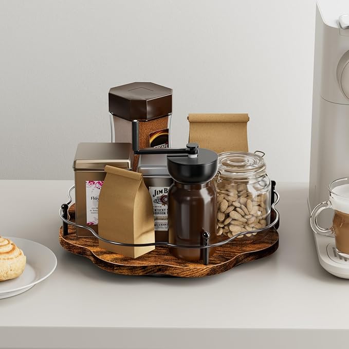 10.6″Lazy Susan Organizer for Cabinet,11.8 Inch Height Adjustable Spice Rack Turntable,Rotating Lazy Susan for Table Top,Kitchen Countertop,Dining Table (10.6Inch1 Tier)