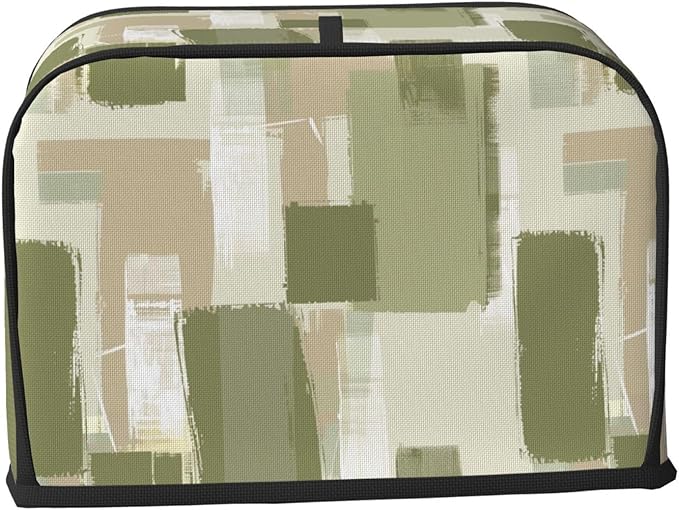 Toaster Cover 2 Slice Modern Art Geometric Sage Green Kitchen Small Appliance Covers with Pockets Dust and Fingerprint Protection