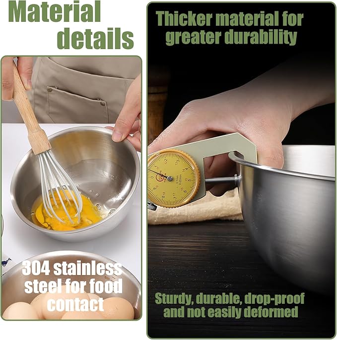 3.7 Qt Stainless Steel Colander & Mixing Bowl with Scale, Large Metal Food Strainer Bowl Fine Mesh for Kitchen Washing Fruit Vegetable Rice Pasta Baking Salad Cooking (Silver)