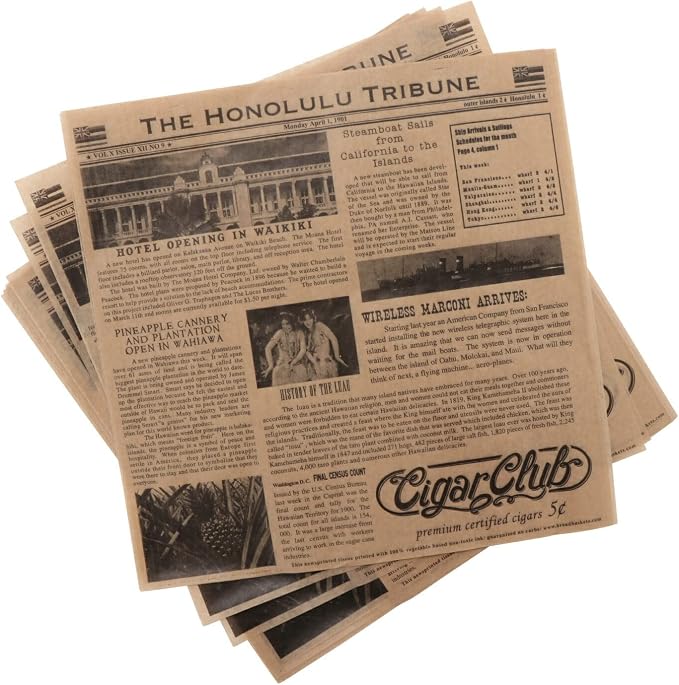 G.E.T. 4-TH1700 12" x 12" Brown Food-Safe Hawaii Newsprint Liner (Pack of 1000)