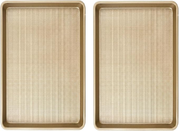18'' Half Sheet Baking Pan Set of 2 | Commercial Quality Baking Sheet Pan | Nonstick Cookie Sheets for Baking Supplies | No Rust & No Toxic Carbon Steel Heavy Duty Baking Tray for Oven