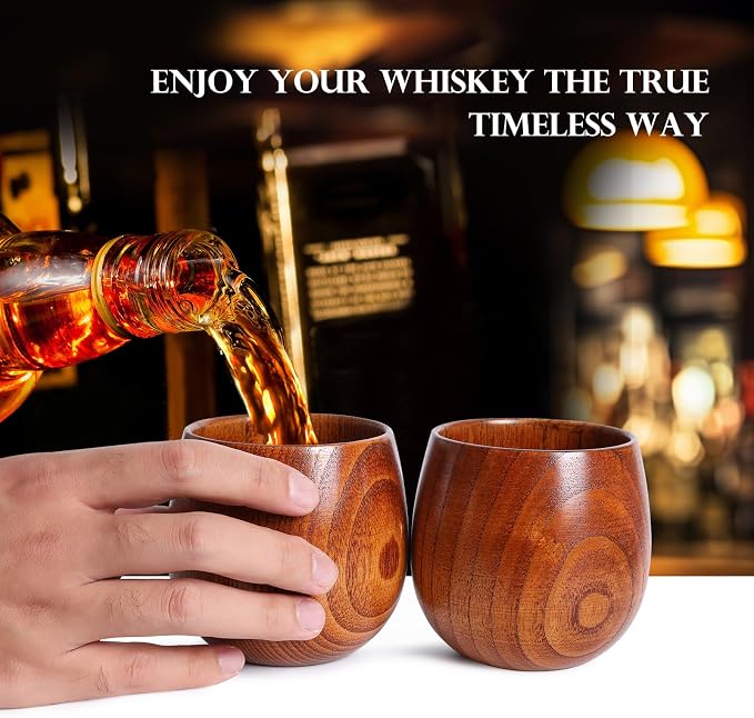 Whiskey Glasses Sets, Bourbon Glass, Bourbon Gifts for Men, Finished Wooden Old Fashioned Glass, Great Whiskey Gifts for Men, Dad, Or Brother (1 Pack)