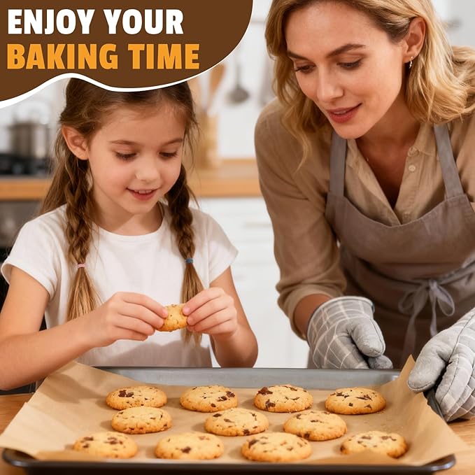 CAREGY 360Pcs Unbleached Parchment Paper Sheets, 12 x 16 Inch,Precut Non-Stick Parchment Paper for Baking,Cooking, Grilling, Air Fryer and Steaming,Fit for Half Sheet Pans