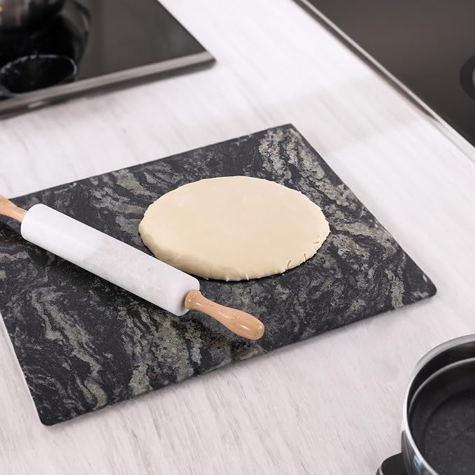 Koville Brazilian Natural Granite Cutting Board for Kitchen, 16x20inch Extra Large Hand Crafted Stone Slab for Cheese, Charcuterie, Pastry Board - Wedding Gift, House Warming Gift