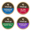 VitaCup Coffee Pods 40ct, 4 Unique Wellness Blends with MCT Oil, Garcinia Cambogia, Lion’s Mane, Chaga & Low-Acid Organic Dark Roast – Full-Bodied Arabica Coffee Pods for Energy, Focus, Immunity & Daily Vitamins