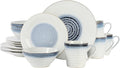 Gibson Elite Spiral Reactive Embossed Dinnerware Set - Blue, Service for Four (16pcs)