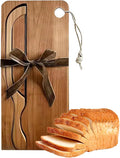 Bread Bow Set, Bread Bows Knife With Matching Crumb Tray, Bow Shaped Stainless Cutter, Wooden Breadboard Set, Sourdoughs Cutter, Left Right Handed Design, Ambidextrous For Baguettes Pastry Chefs