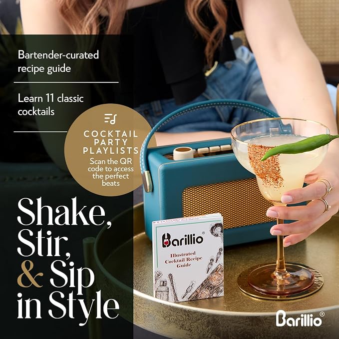 barillio 24 Oz Crystal Cocktail Mixing Glass | Seamless Lead-Free Crystal, Weighted Base Stirring Pitcher