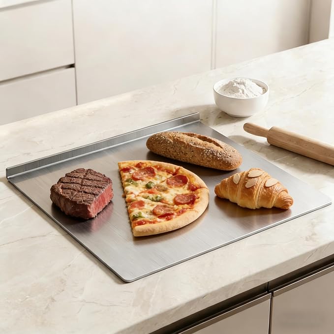Stove Top Cover Stainless Steel Cutting Board, Extra Large 304 Metal Chopping Board for Kitchen, Counter Protector Mat for Meat, Veggies, Fruits, Bread and Kneading Non Toxic (15.7"×27.5"(40×70cm))