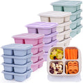 LCHLZZ 20 Pack Snack Containers, 4 Compartments Reusable Meal Prep Lunch Containers, BPA Free Bento Snack Box, Divided Food Storage Containers for Travel, Picnic, Microwave and Dishwasher Safe