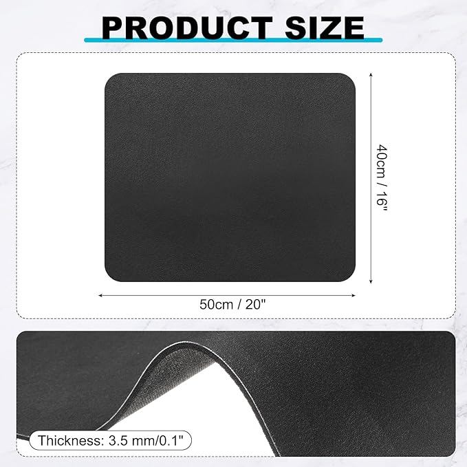 uxcell Dish Drying Mat for Kitchen Counter, 20" x 16" Absorbent Coffee Mat Rubber Backed Hide Dirt for Kitchen Countertop Coffee Mat Heat Resistant Non-Slip, Black