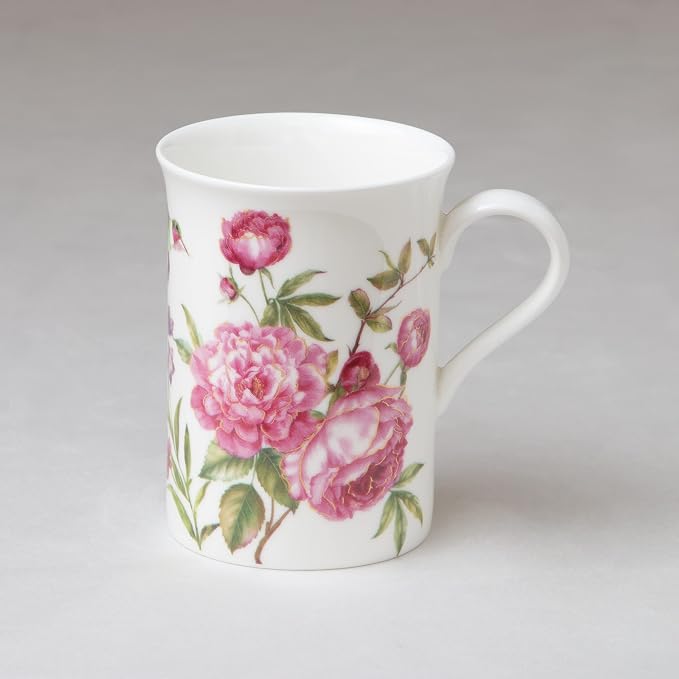 Bone China Coffee Tea Mugs 9-Ounce, Assorted Set of 4 (Beautiful Garden)
