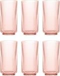 Mesa 22 oz Durable Acrylic Jumbo Drinking Glasses, Shatter-Resistant and Dishwasher-Safe Indoor/Outdoor Drinkware, Ideal for Water, Iced Tea, Juice, and Cocktails - Pink - Set of 6
