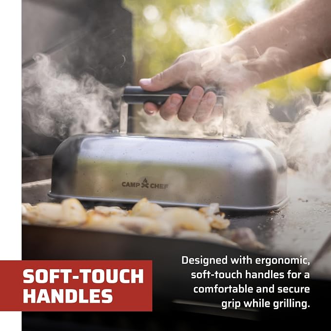 Camp Chef Smashed Burger Kit - Flat-Top Griddle Accessories Include Grill Spatula, Burger Press & Melting Dome