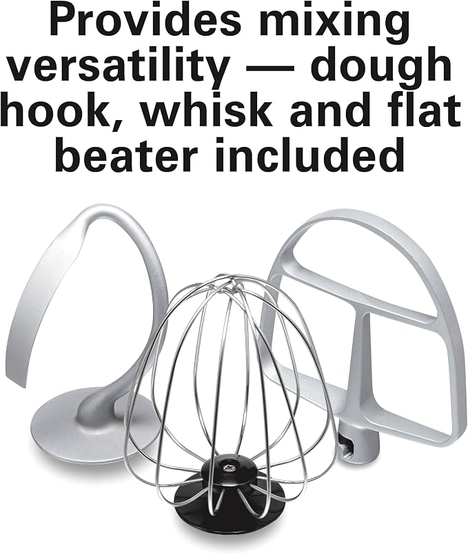 Hamilton Beach Electric Stand Mixer, 4 Quarts, Dough Hook, Flat Beater Attachments, Splash Guard 7 Speeds with Whisk, Red