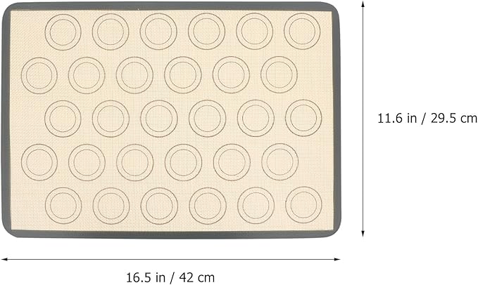DECHOUS 3 Pcs Silicone Baking Mats 42x29.5cm High Temperature Resistant Fiberglass Nonstick Bake Liners for Oven Pastry Bread Cake Baking Pads with Rounded Coffee Bottom Edges