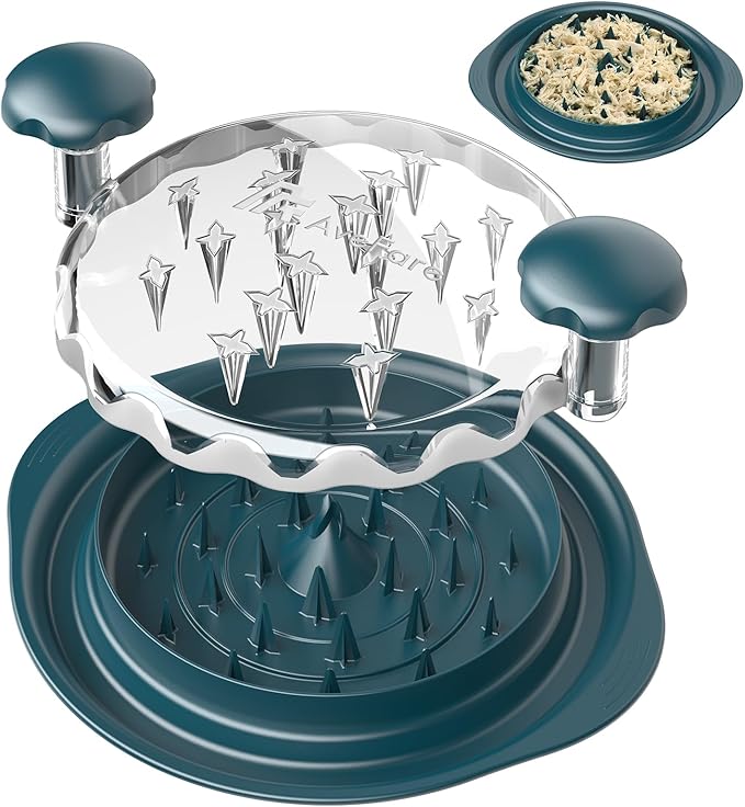 AveFare Chicken Shredder - 10.8Inch Large Chicken Shredder Tool Twist with Brush, Visible Meat Shredder, Ergonomic Handle, Strong Anti-Slip, BPA Free Dishwasher Safe, Suitable for Pork Beef Chicken