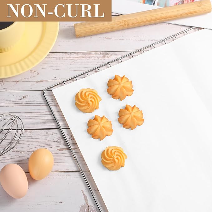 Harloon 200 Pcs Parchment Paper Baking Sheets, Heavy Duty Precut Baking Sheets Nonstick Parchment for Cookies Steaming Grilling Cooking Air Fryer Oven Pan Air Fryer(White,13 x 18 Inch)