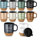 Didaey 10 Pcs Christian Coffee Mugs Gifts for Men Fathers Day Church Women Bulk 15 oz Bible Verses Religious Inspirational Cups with Cork Bottom for Study Group Coworker Sunday School Teacher Gifts